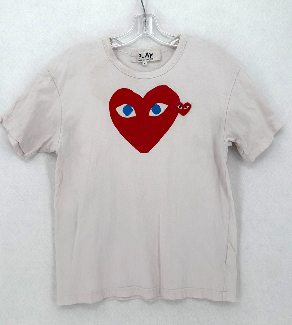 Comme Des Garçons Play Shirt Mens Large Heart Graphic Tee Made in Japan CDG